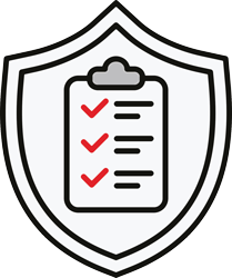 IT Security Experts Icon - Person with Certification and Checklist for Deployment and Optimization