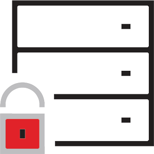 Server Protection Icon - Server with Shield Representing Protection for Server Infrastructure