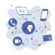 Illustration of unified communications integrating voice, video, and messaging for modern business phone systems