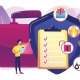 Illustration representing business continuity and disaster recovery strategy, including risk management and trouble minimization.