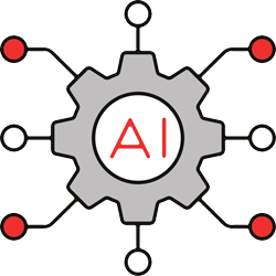 Icon representing intelligent automation for workflow efficiency and cross-department scalability