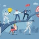 Business team collaborating using Microsoft Copilot and AI-powered tools