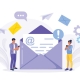 Business professionals using smartphones to send and receive email messages, representing iPhone and Microsoft 365 syncing issues