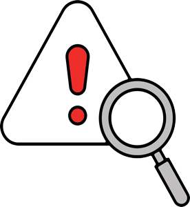 Icon representing risk assessment and impact evaluation for IT system changes