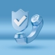 Illustration of secure communication in healthcare with a shield and checkmark symbolizing HIPAA-compliant Teams Phone integration.