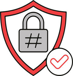 Shield with lock and checkmark representing strengthened security posture