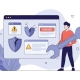 IT professional reviewing phishing incident response steps on a computer